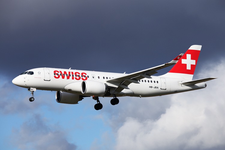 Bombardier CS100serries CS100 (BD-500-1A10), Swiss, registrace HB-JBA